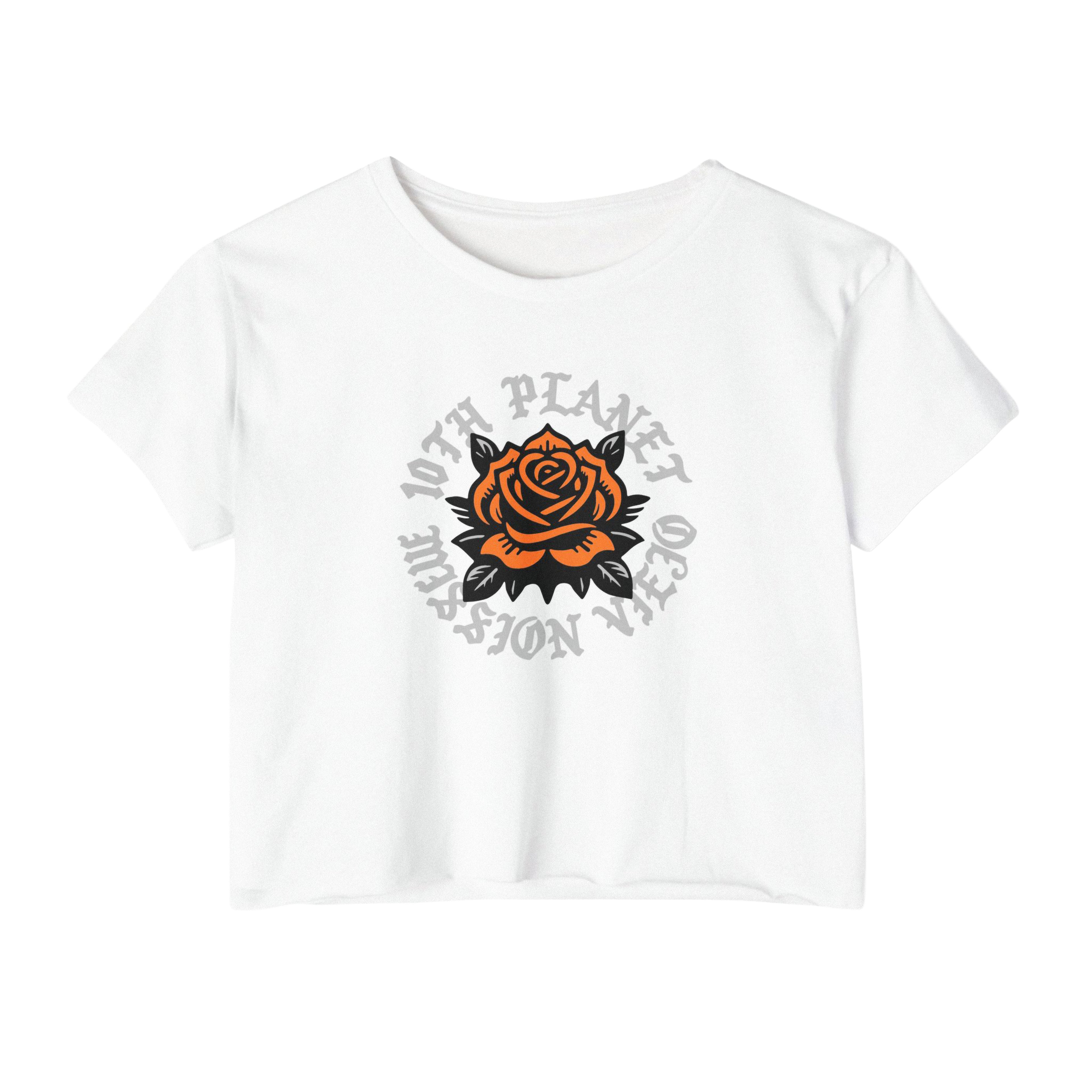 10PMV Rose Cropped Tee (White)